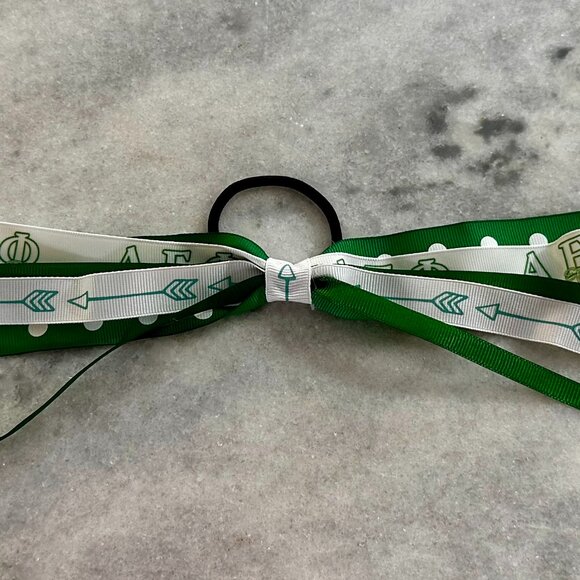 Alpha Epsilon Phi Hair Tie with Ribbon - Picture 3 of 4